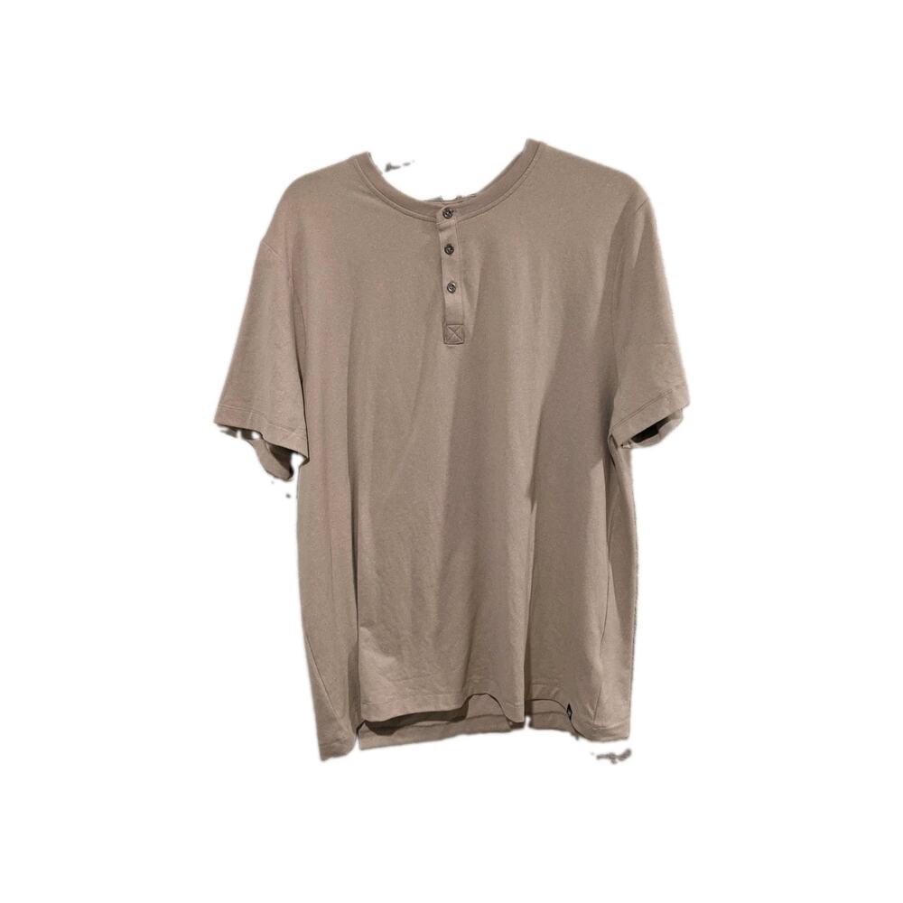 Threads 4 Thought Men's Large Beige Shayne Luxe Jersey 3 Button Henley NWT